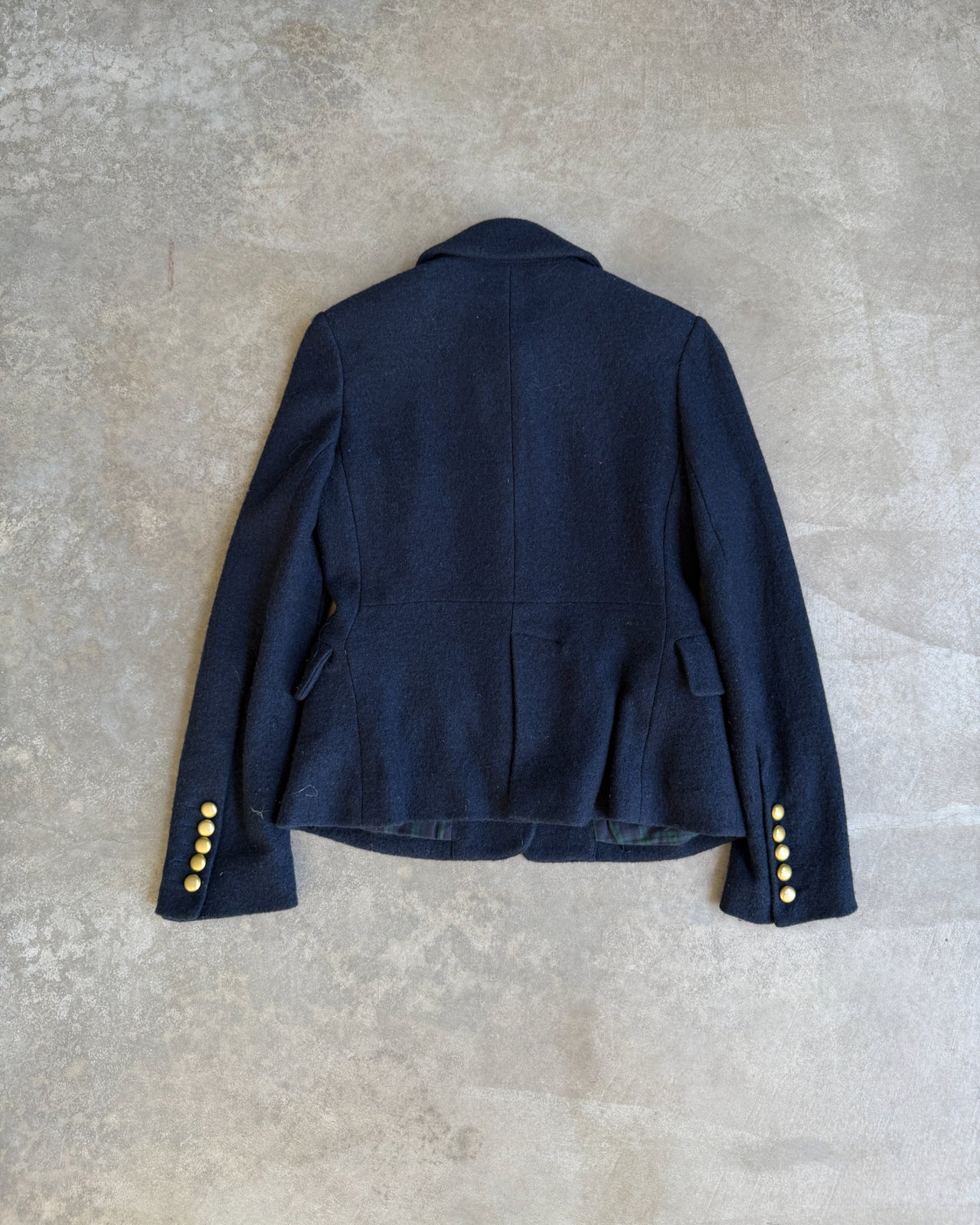 Marc by Marc Jacobs Military Inspired Wool Jacket – XS-on a concrete background