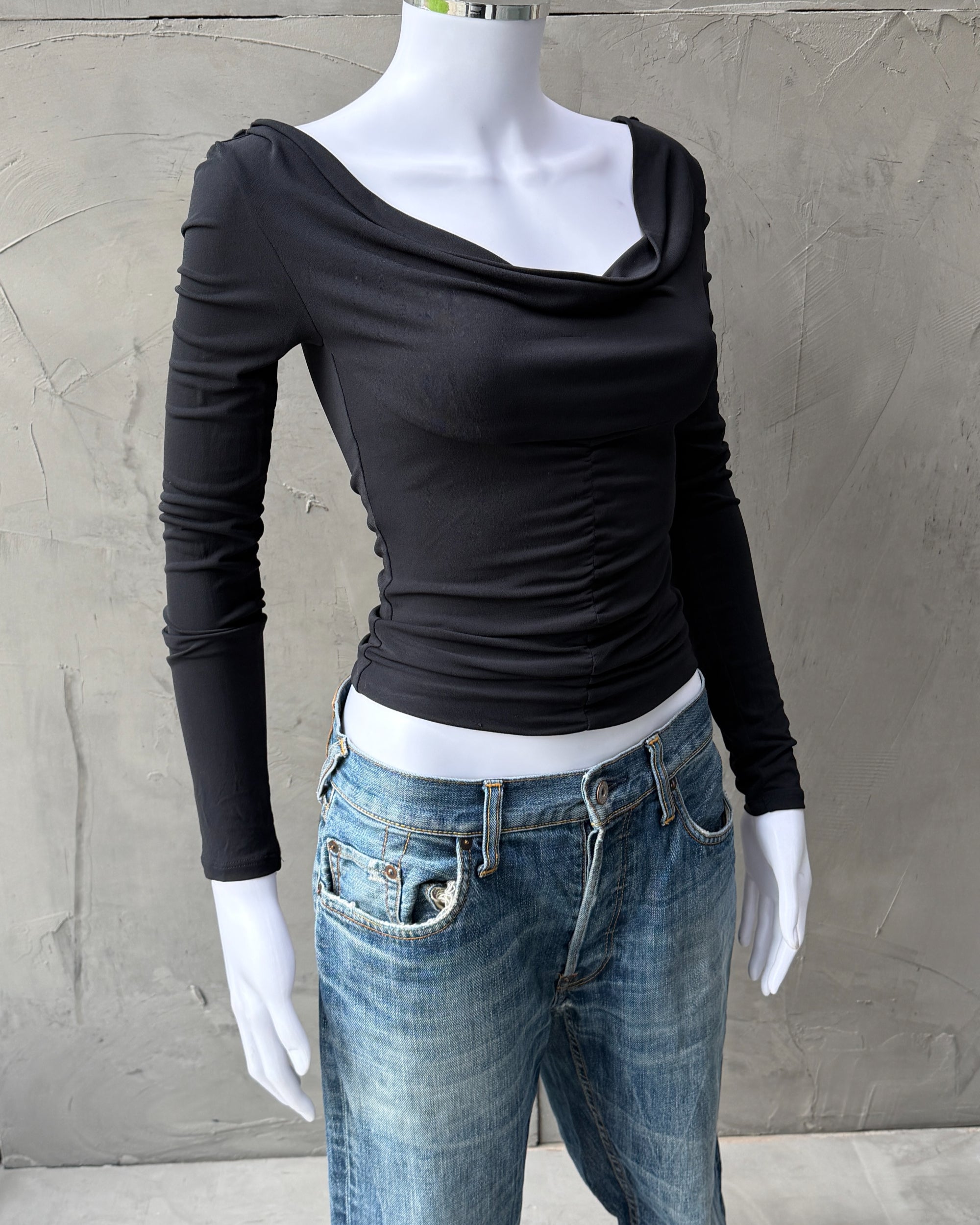 Versace Jeans Couture Lace-Up Corset Top – S-on a concrete background