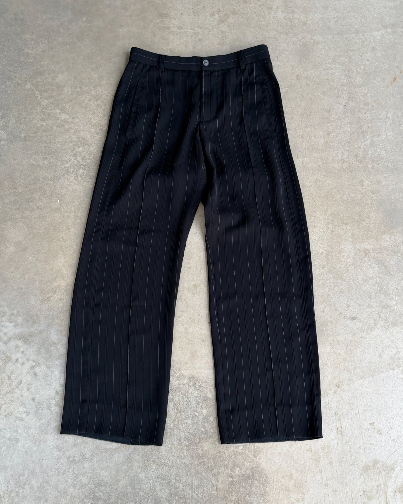 Giorgio Armani Striped Suit Trousers – S-on a concrete background