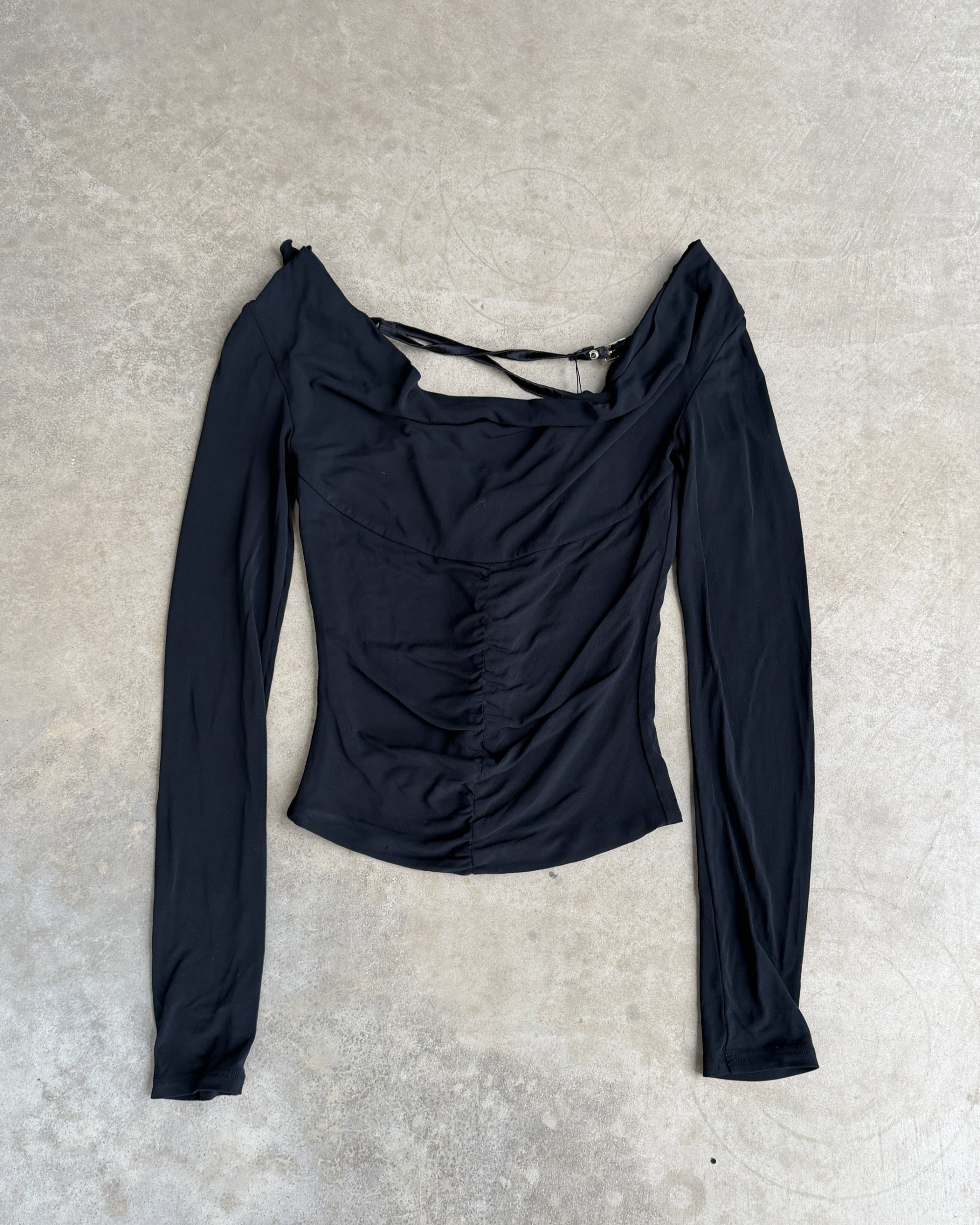 Versace Jeans Couture Lace-Up Corset Top – S-on a concrete background