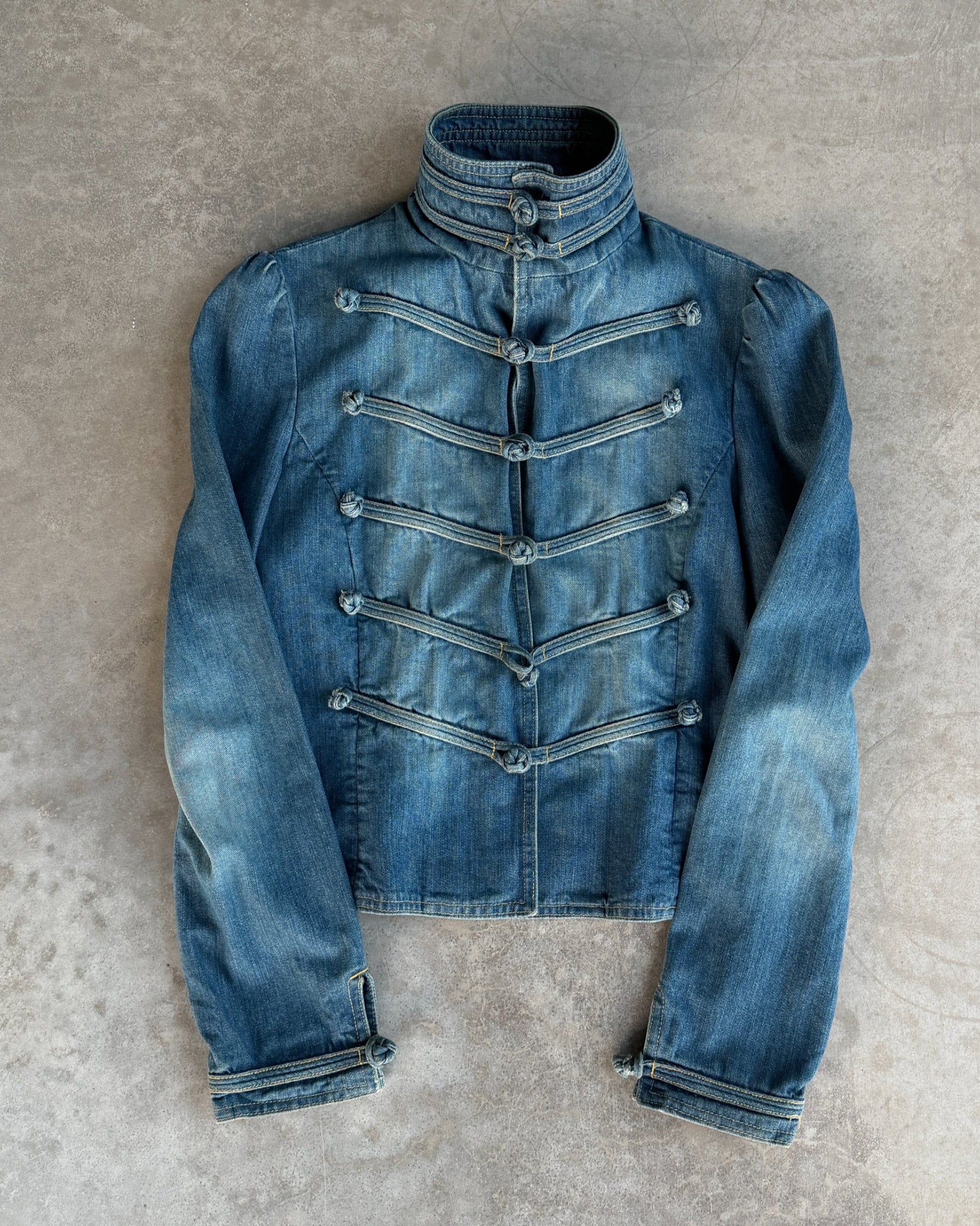 See by Chloé Hussar Denim Jacket – L-on a concrete background