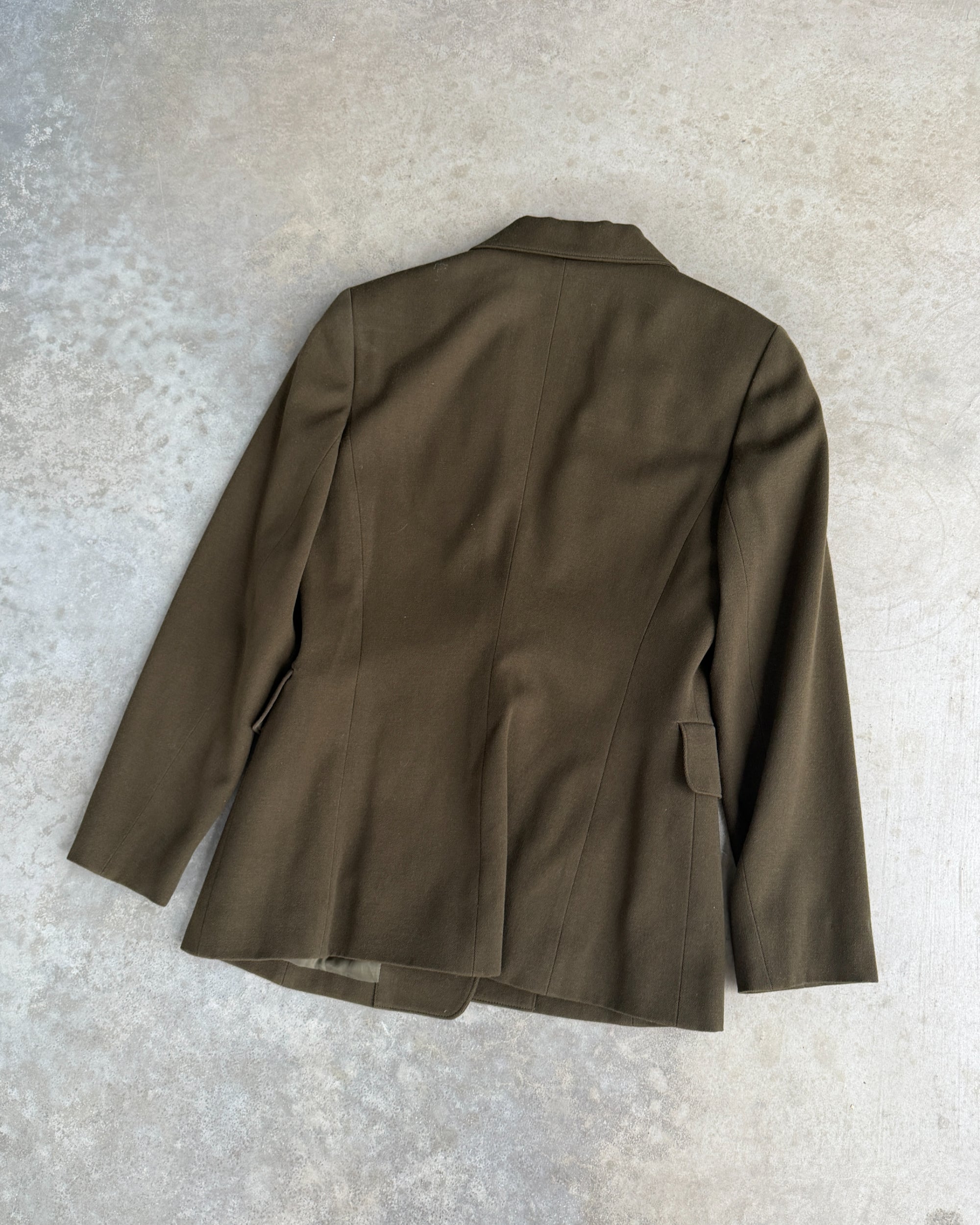 Georges Rech Wool Blazer Jacket with Brass Ring Closure – S-on a concrete background