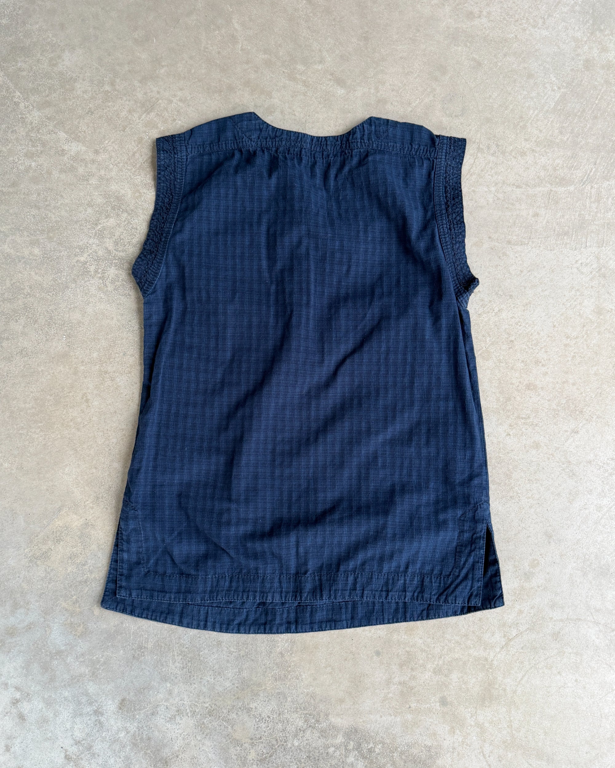 Kenzo Asymmetric Button-Up Vest – XS-on a concrete background