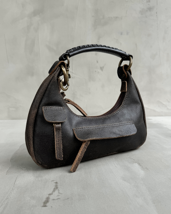 KTDO BROWN LEATHER SHOULDER BAG