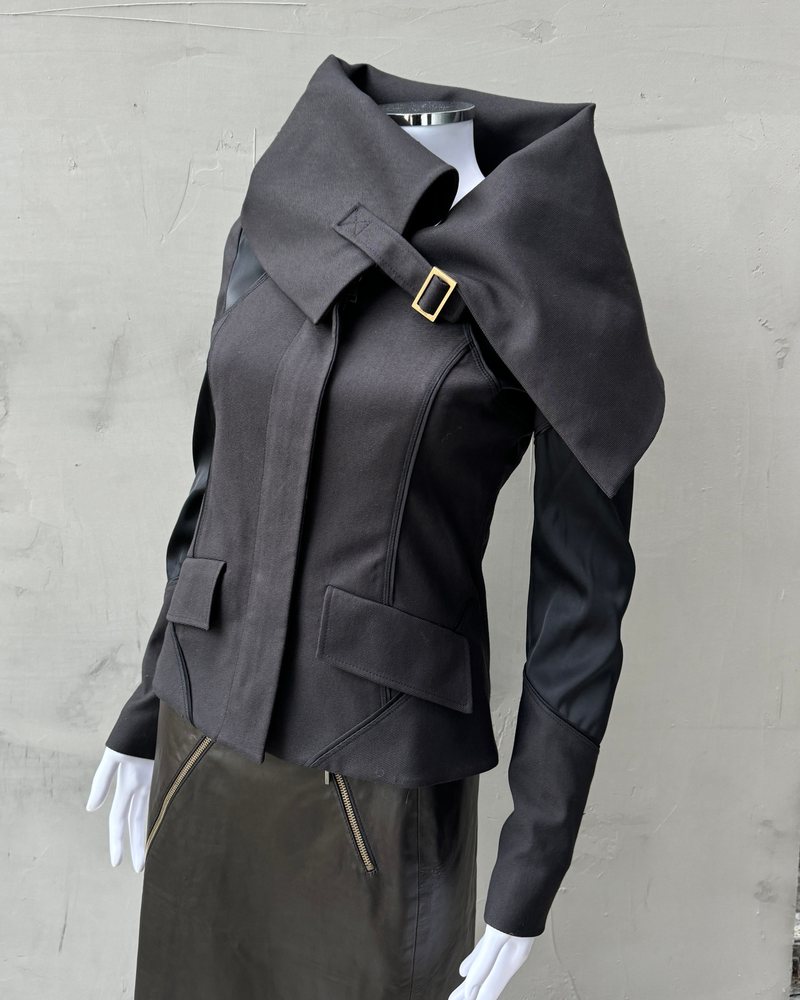 GUCCI BY TOM FORD FW2003 ASYMMETRIC HIGH COLLAR JACKET