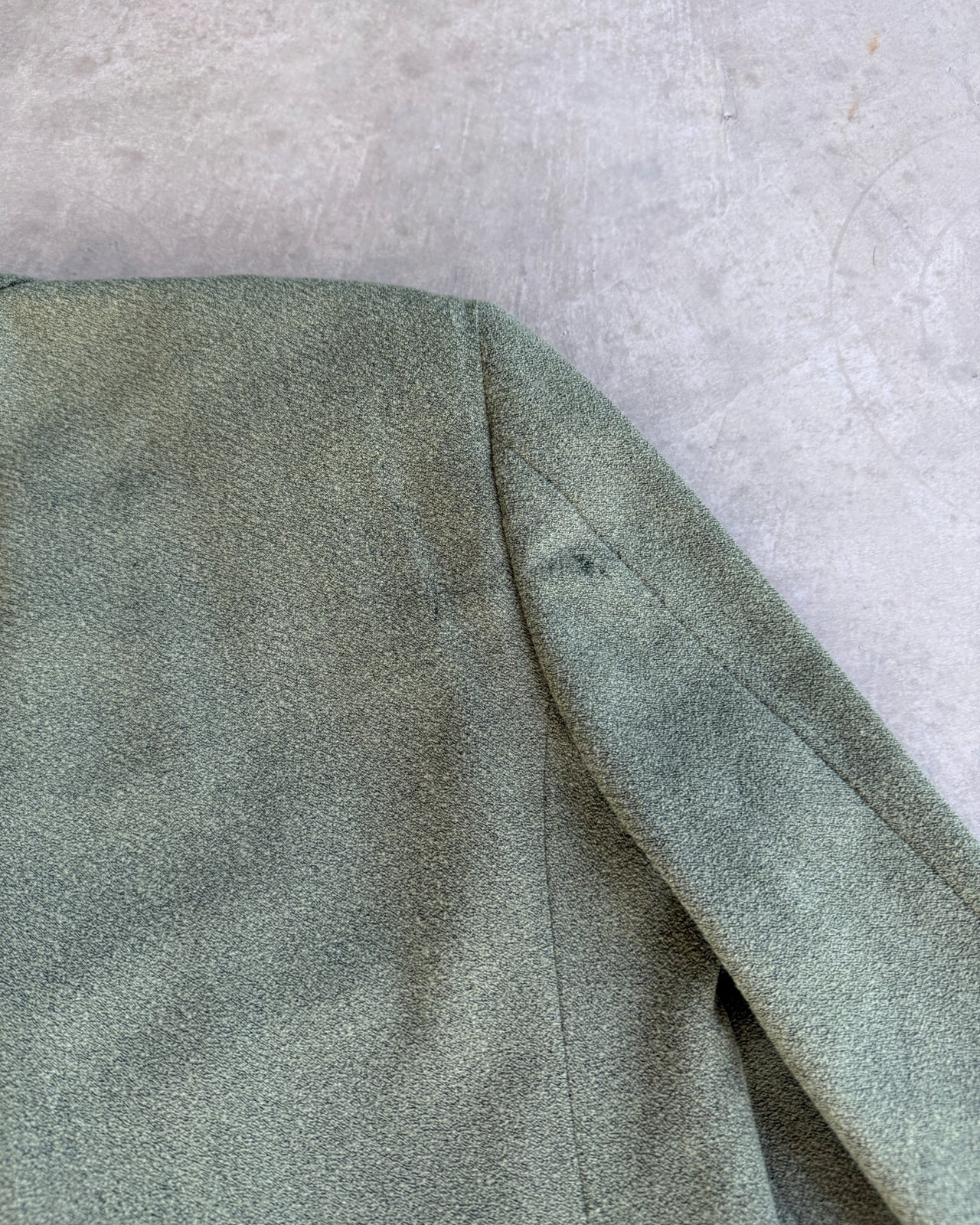 Emporio Armani Wool Nylon Blend Blazer – M-on a concrete background