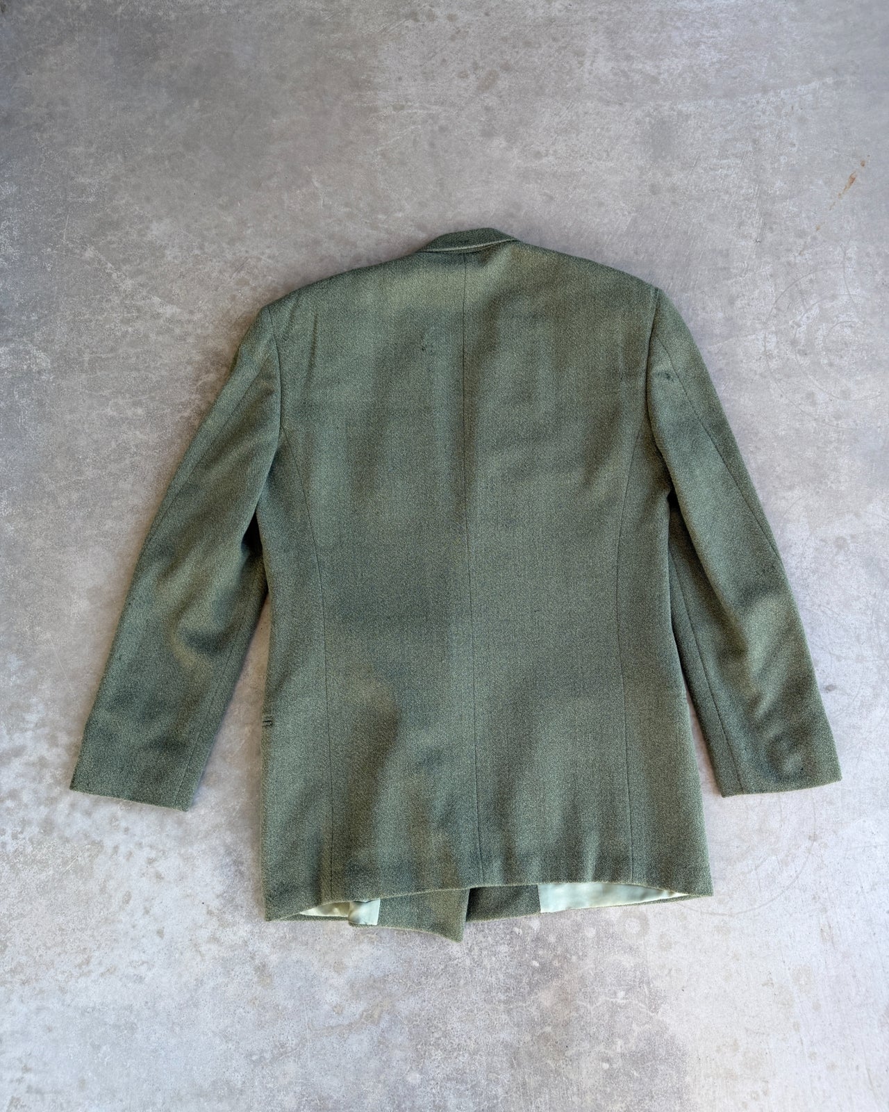 Emporio Armani Wool Nylon Blend Blazer – M-on a concrete background