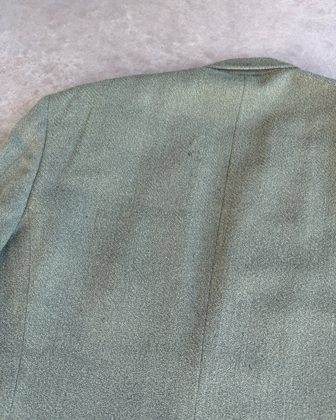 Emporio Armani Wool Nylon Blend Blazer – M-on a concrete background