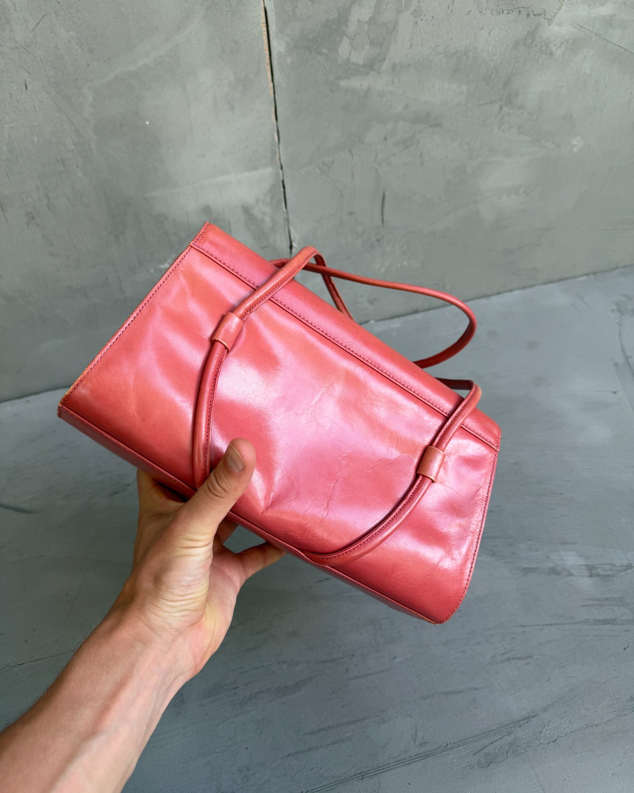 Dries Van Noten Structured Small Shoulder Bag-on a concrete background