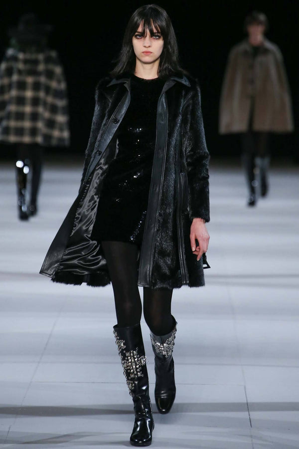 Yves Saint Laurent FW2014 Studded Black Leather Riding Boots – EU 40