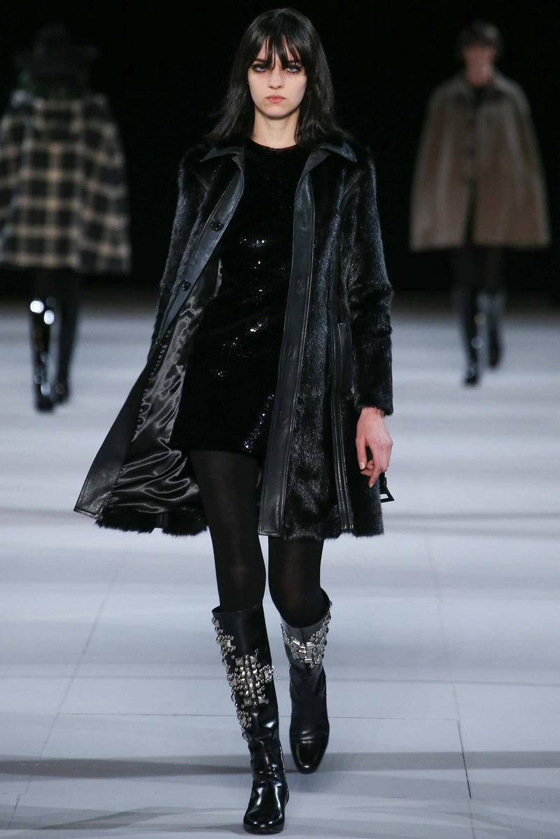 Yves Saint Laurent FW2014 Studded Black Leather Riding Boots - EU 40