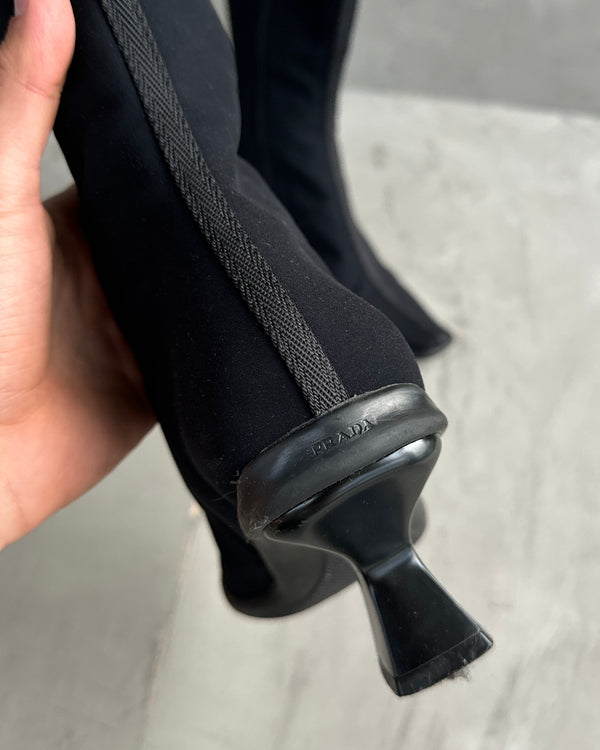 PRADA FW99 NYLON HEELED BOOTS - EU 39