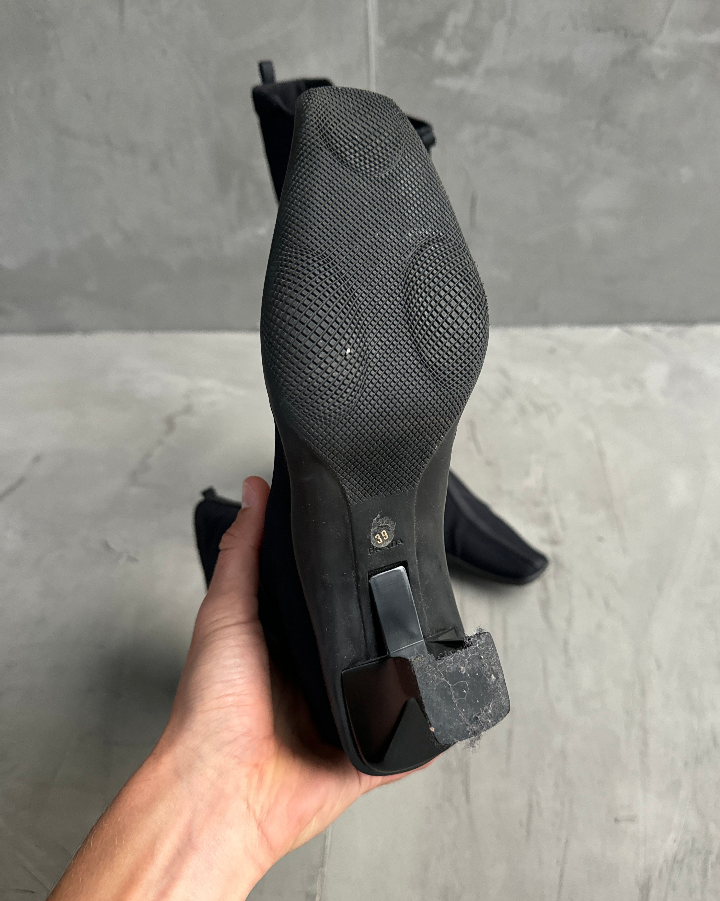 PRADA FW99 NYLON HEELED BOOTS - EU 39