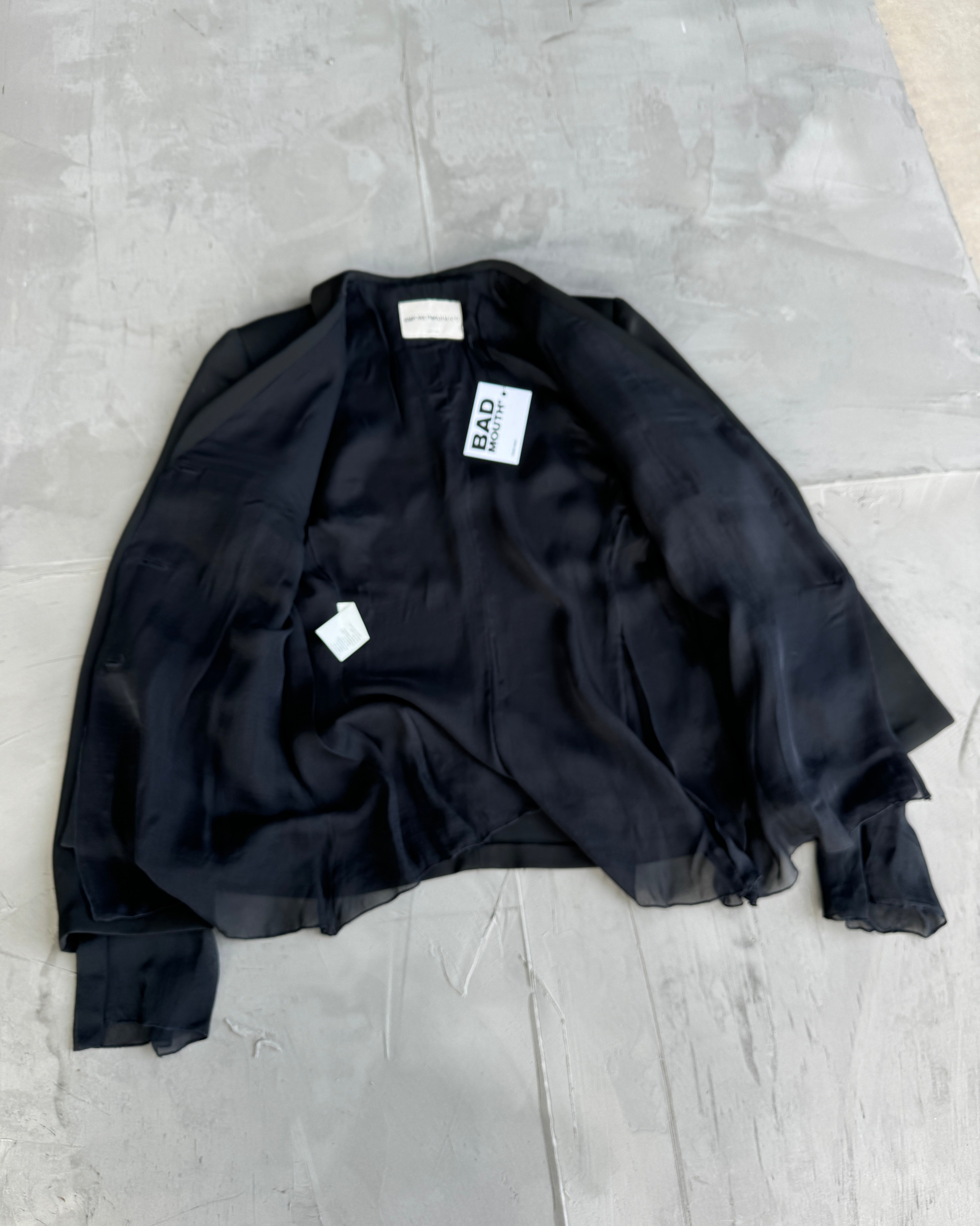 EMPORIO ARMANI BLAZER JACKET WITH SHEER SILK LINING - M