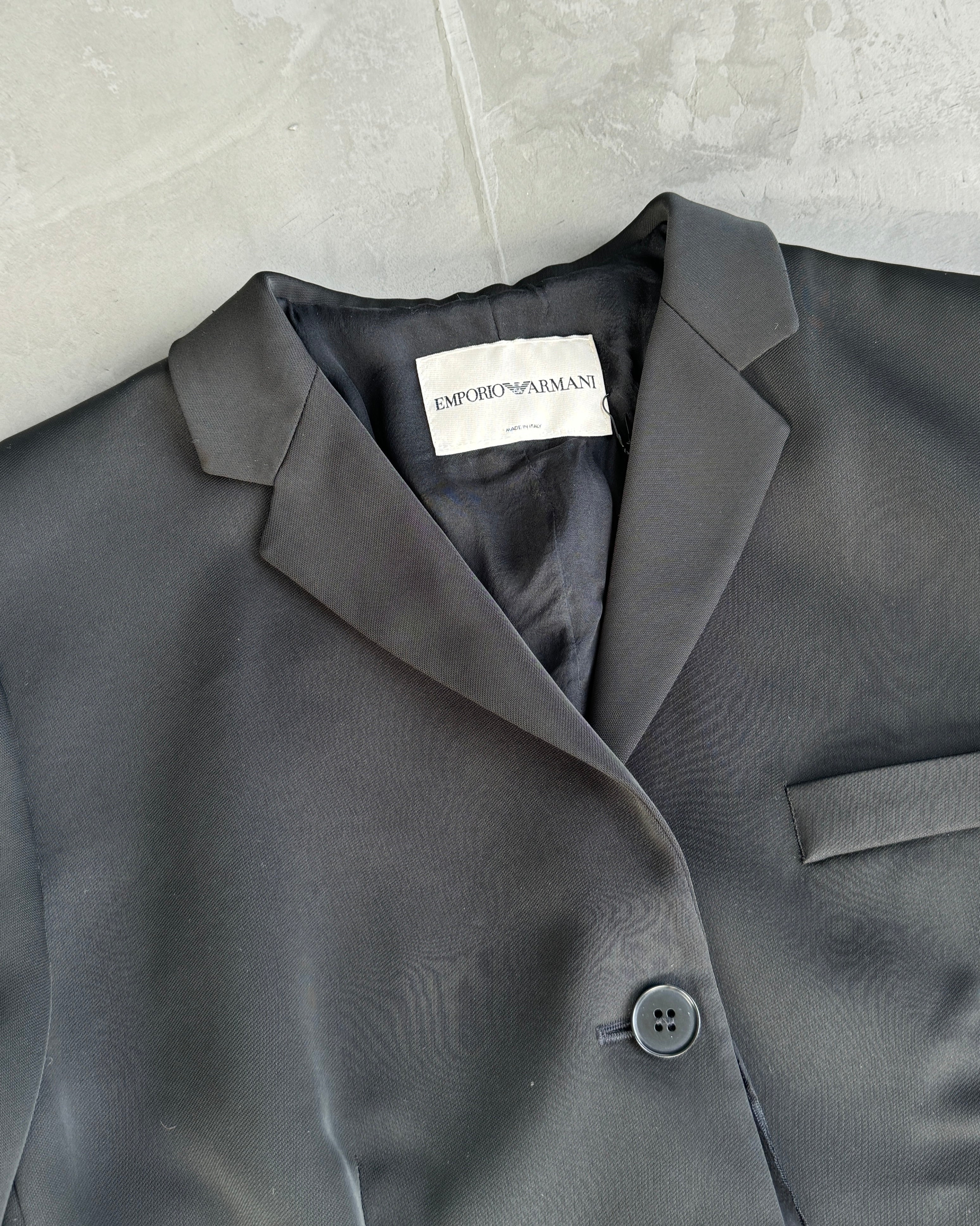 EMPORIO ARMANI BLAZER JACKET WITH SHEER SILK LINING - M