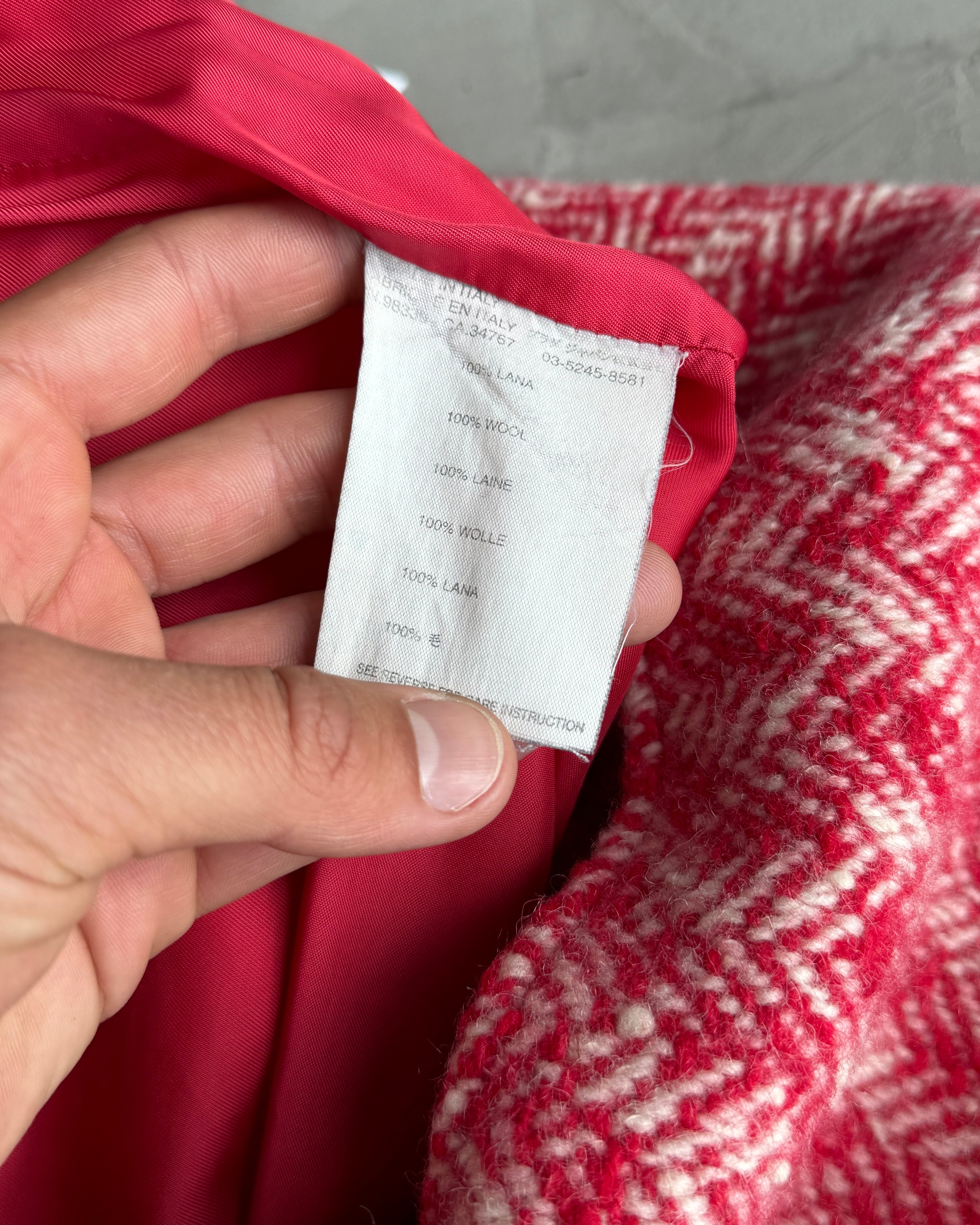 MIU MIU AW06 CHECKED RED PLAID WOOL SKIRT - M