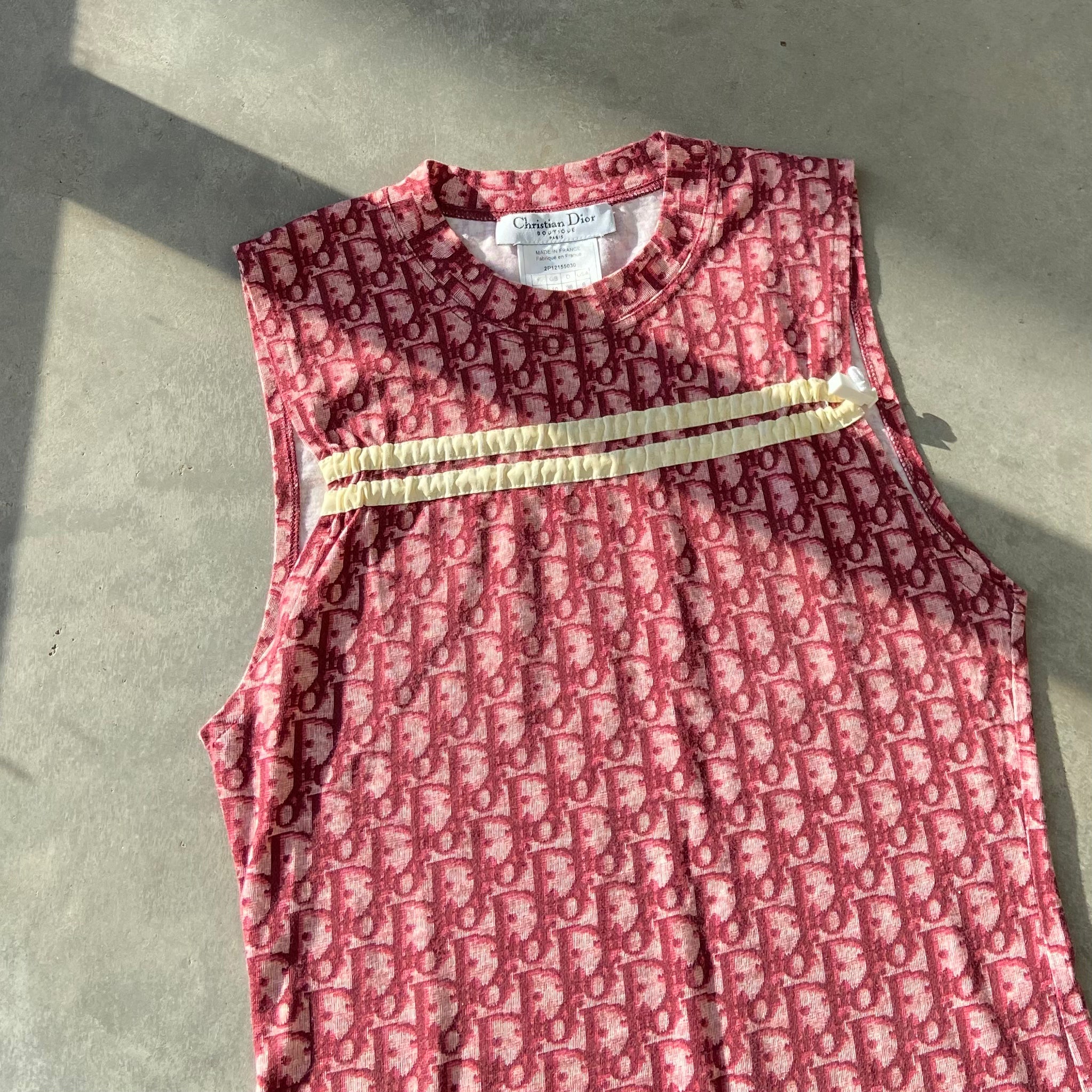 00'S DIOR MONOGRAM TOGGLE TANK TOP - M