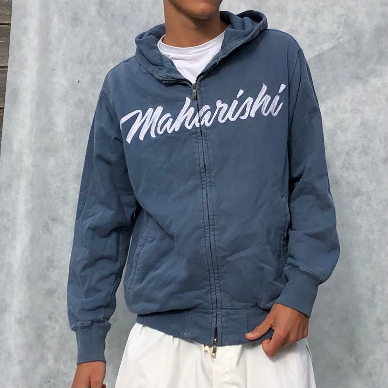 Maharishi Spell-out Zip-Up Hoodie