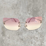 Vintage Chanel Sunglasses - Rimless Diamanté with Pink gradient lens