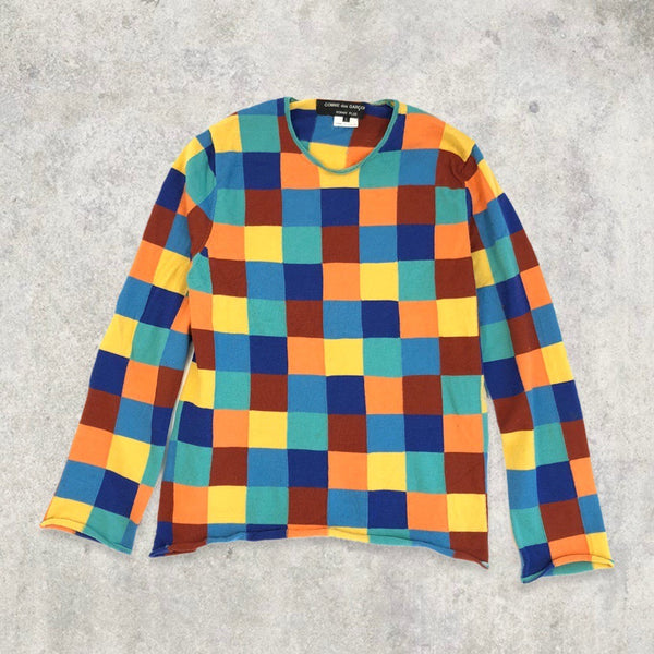 Vintage Comme des Garçons Checkerboard Knit Jumper / Sweatshirt