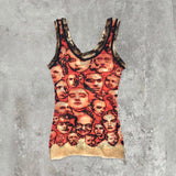 Iconic Jean Paul Gaultier JPG FW1992 Faces Mesh Vest Top