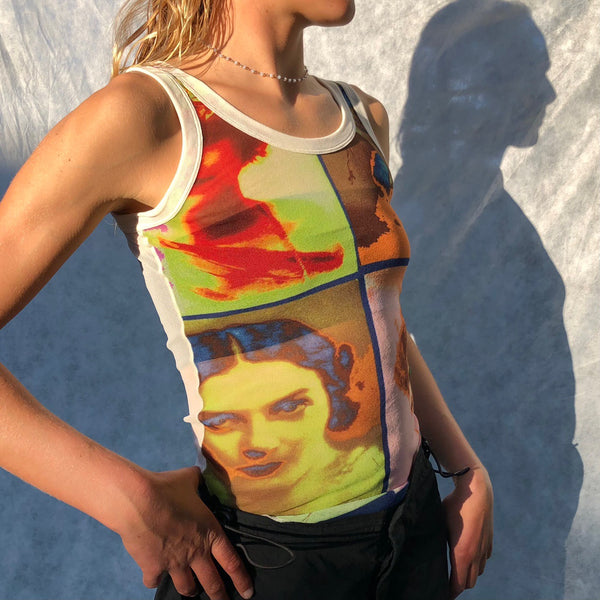Jean Paul Gaultier JPG ‘Andy Warhol’ Inspired Faces Mesh Vest Top