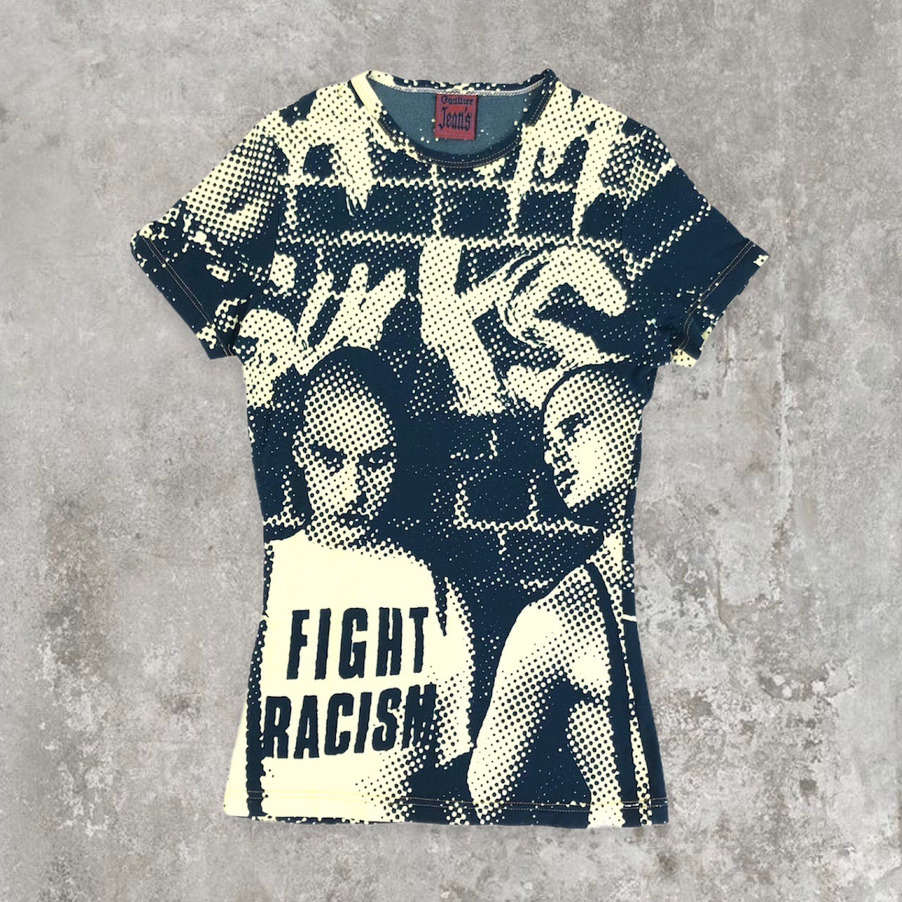 THE ICONIC FIGHT RACISM Vintage Jean Paul Gaultier JPG Mesh Top