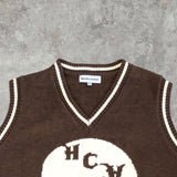 Heaven Can Wait Brown Skull Sweater Vest