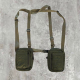 Maharishi Holster 2 Pouch Bum Bag / Chest Rig Khaki with Orange Lining