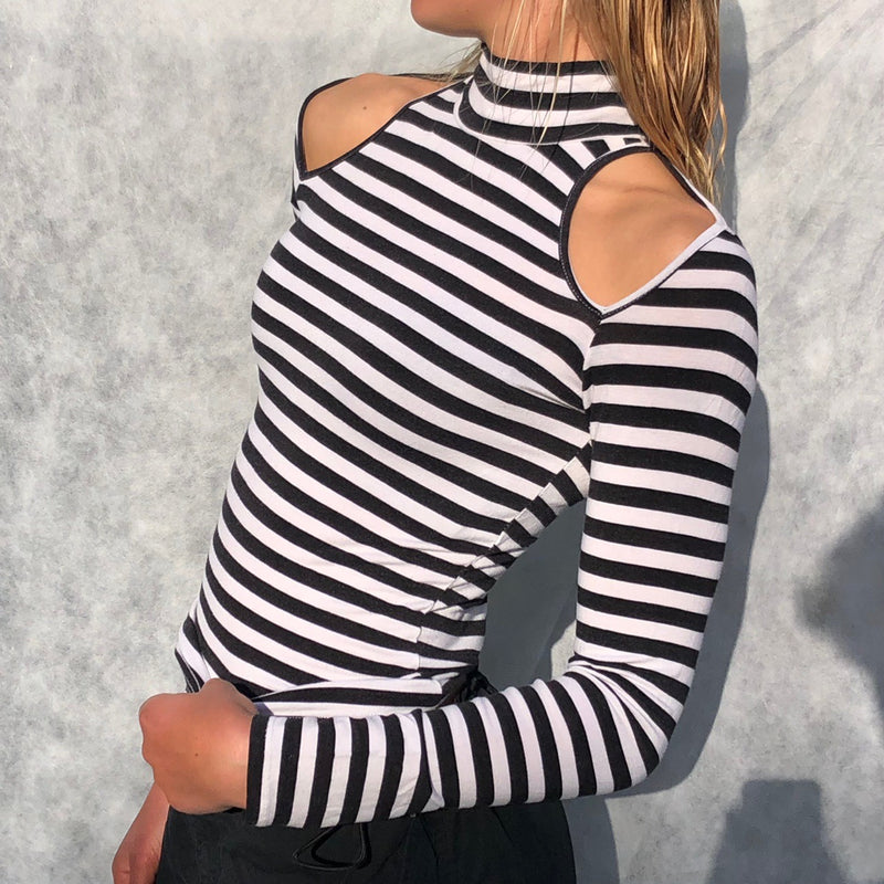 Morgan De Toi Cut Out Striped Top