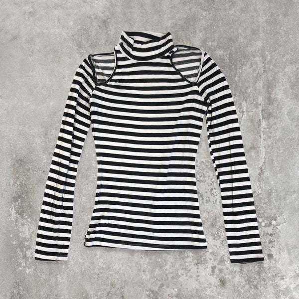 Morgan De Toi Cut Out Striped Top