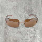 Chanel Rimless Sunglasses with Brown Lens and CC logo