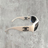 Chanel Sunglasses Oversized CC logo with White Frame