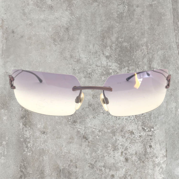 Chanel Rimless Diamanté Sunglasses with  Purple Gradient Lens