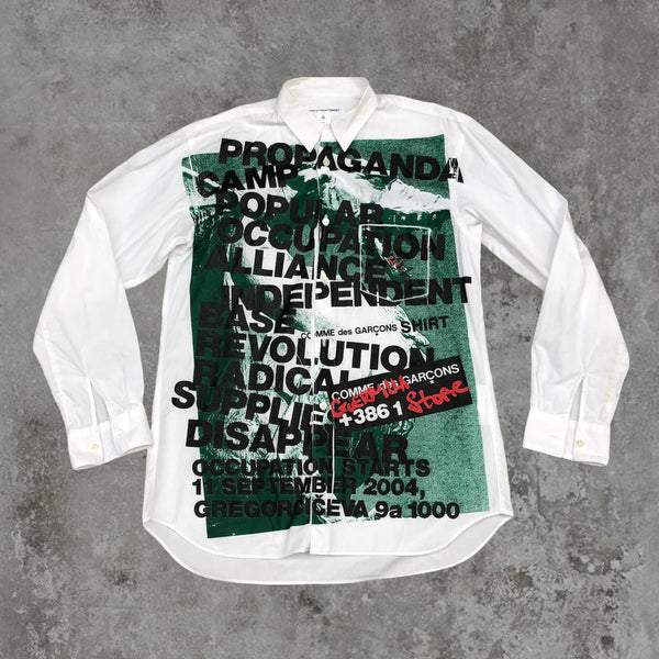 Comme des Garçons x Guerrilla Store Graphic White Shirt