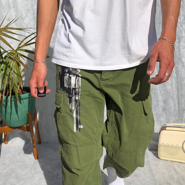 John Galliano 3/4 Length Pistol Gun Revolver Cargos