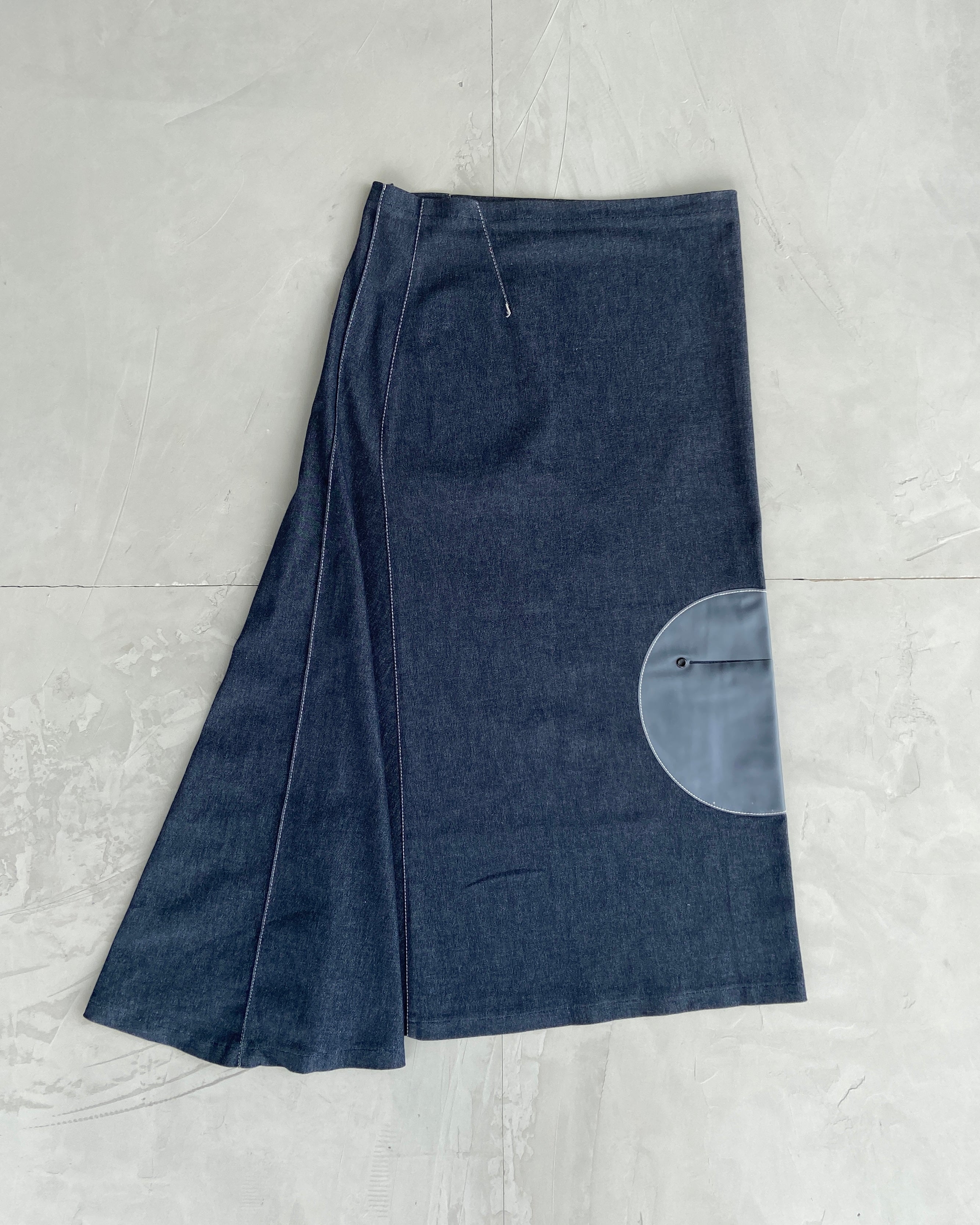 COP COPINE DENIM ASYMMETRIC MAXI SKIRT - M
