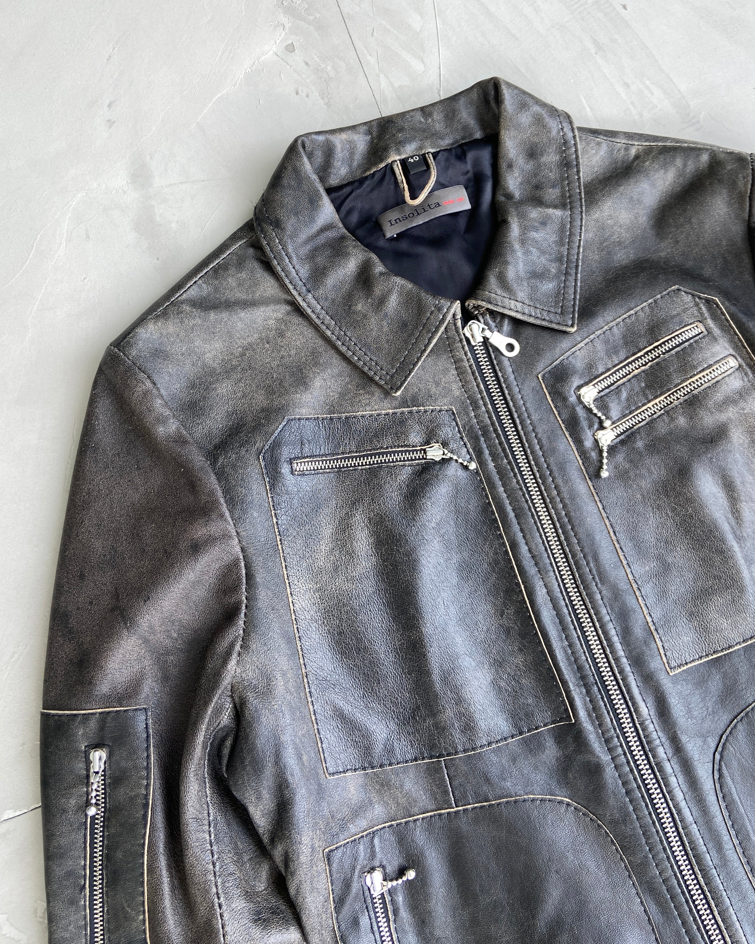 VINTAGE 2000'S LEATHER JACKET - S/M