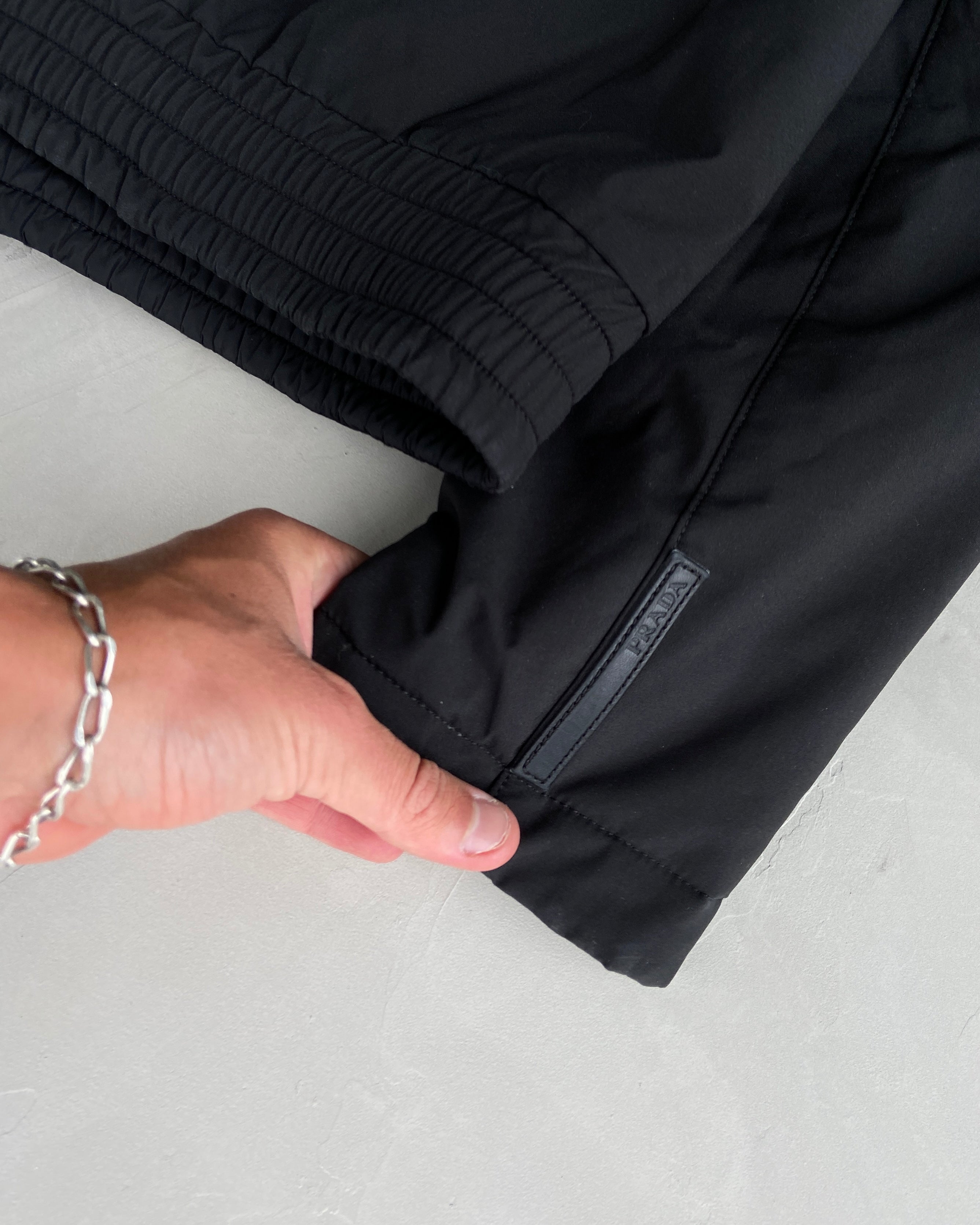 PRADA SPORT 2000'S BLACK TAB REVERSIBLE PUFFER JACKET - M