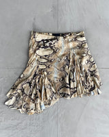 JUST CAVALLI 2000'S SNAKE PRINT ASYMMETRIC SKIRT - S