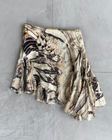 JUST CAVALLI 2000'S SNAKE PRINT ASYMMETRIC SKIRT - S