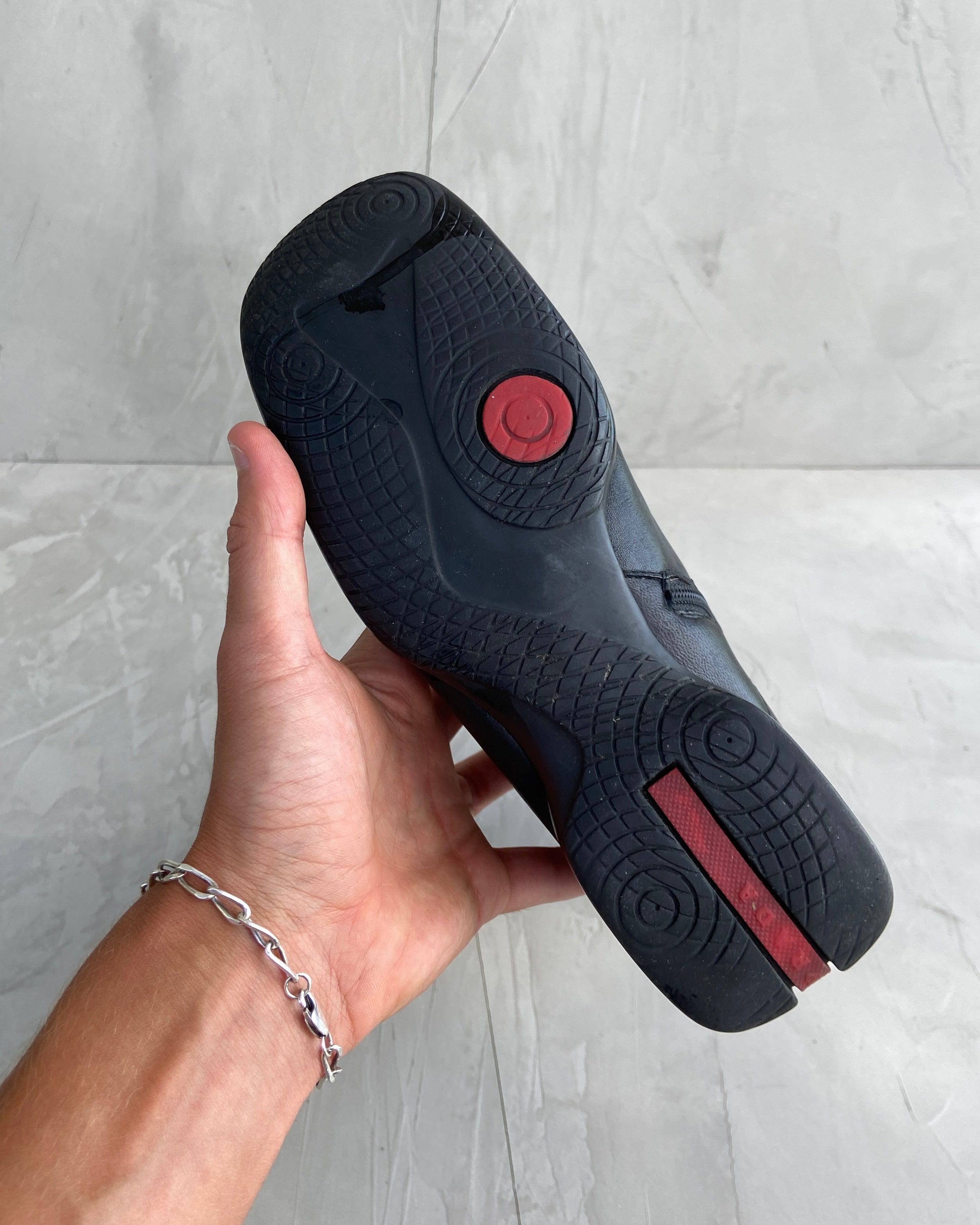 PRADA SPORT 90'S SQUARE SOLE LEATHER BOOTS - UK 4.5