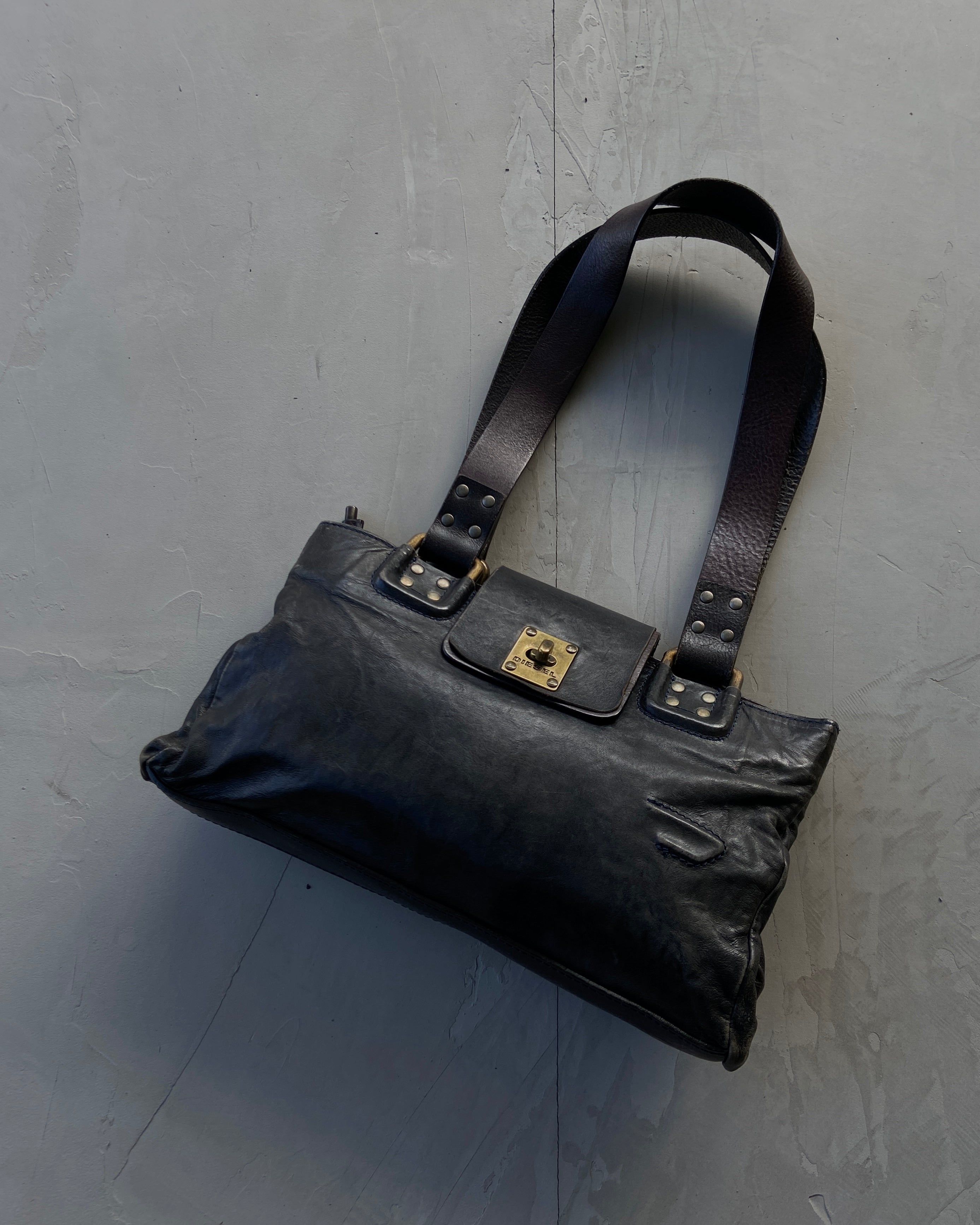 DIESEL 2000'S LEATHER SHOULDER BAG