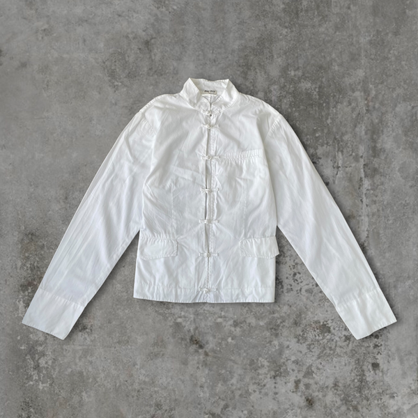 MIU MIU WHITE BUTTON UP SHIRT - S