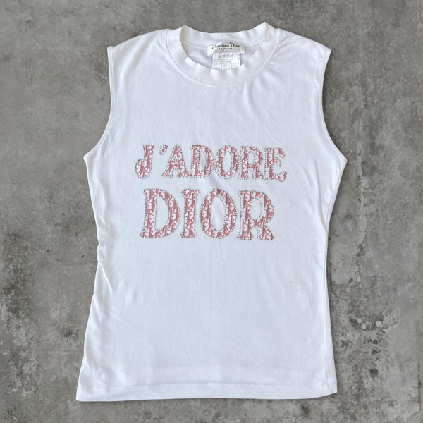 DIOR "J'ADORE DIOR" WHITE TANK TOP - M