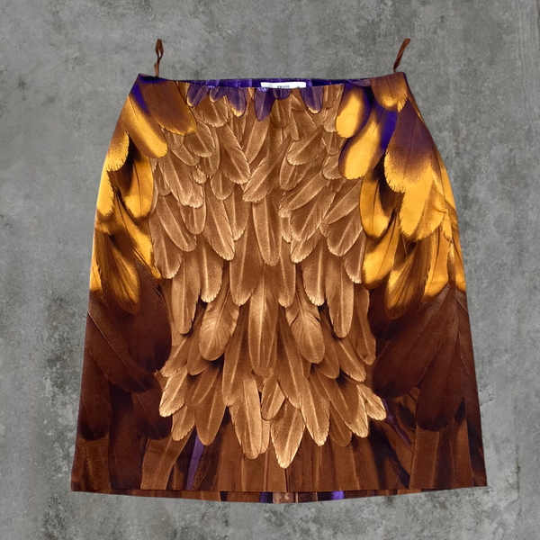 SS05 PRADA SILK FEATHER SKIRT - S