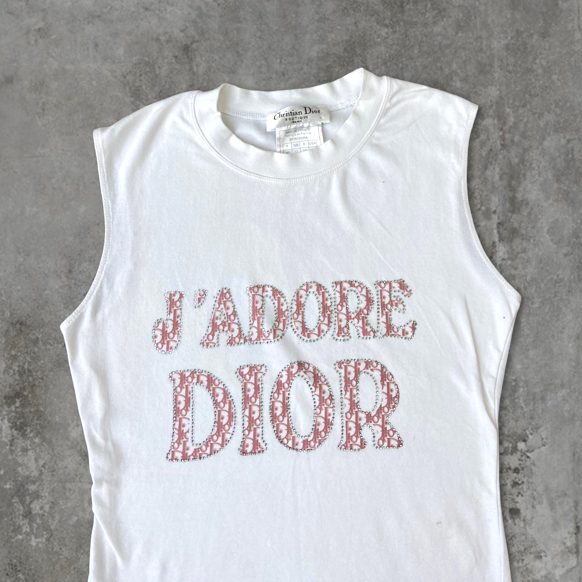 DIOR "J'ADORE DIOR" WHITE TANK TOP - M