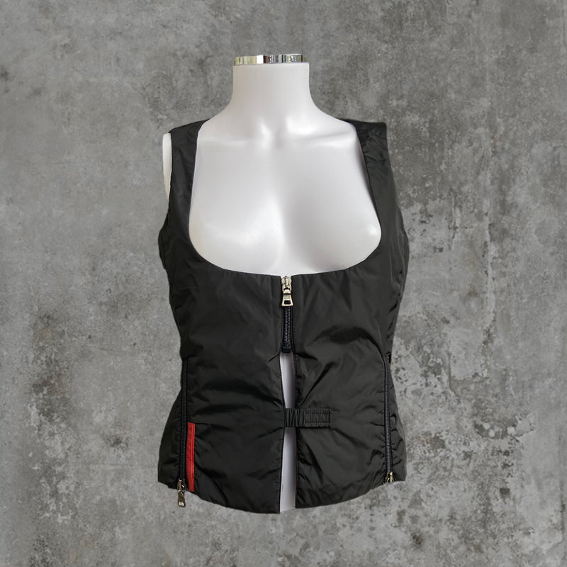 FW99 PRADA SPORT NYLON CORSET VEST - M