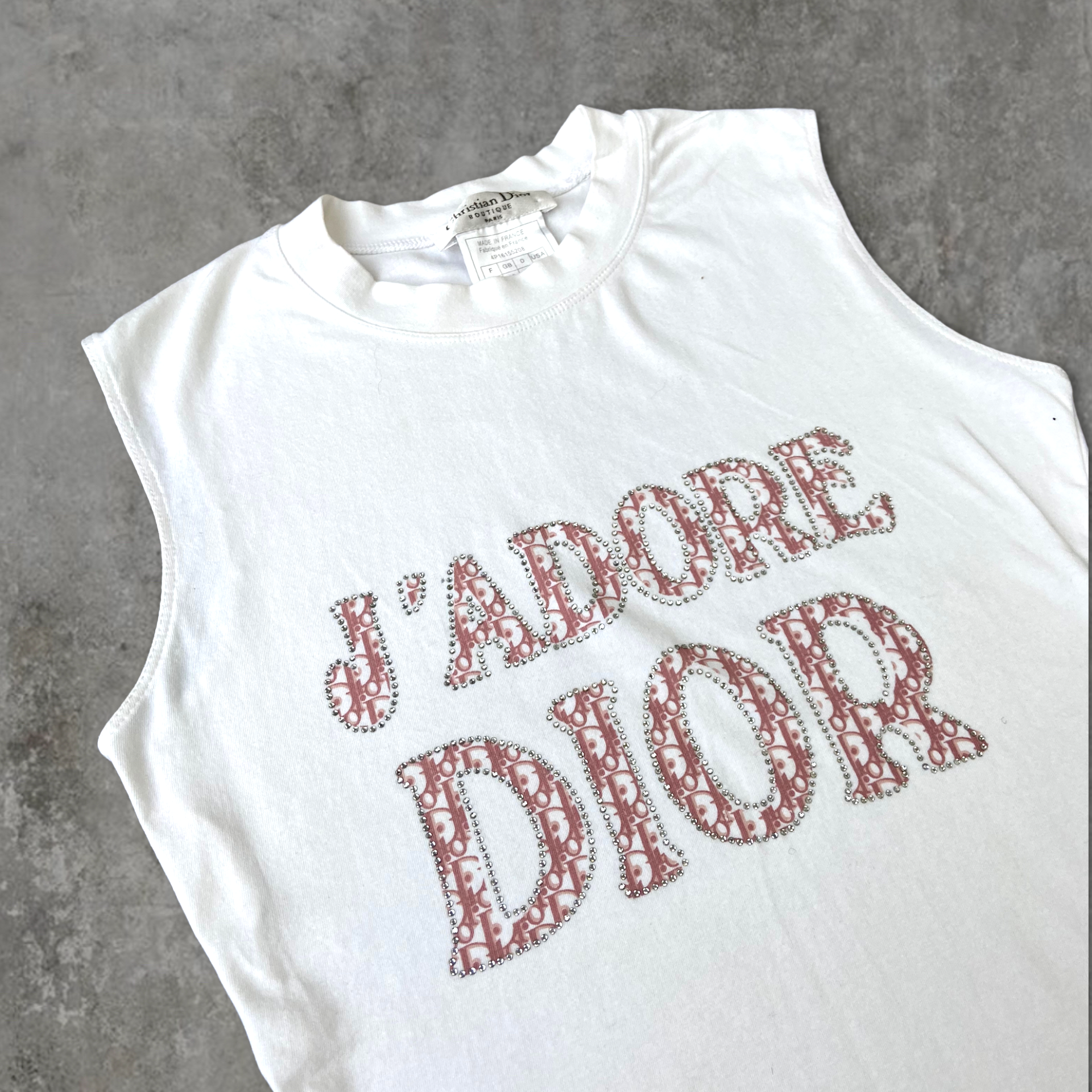 DIOR "J'ADORE DIOR" WHITE TANK TOP - M