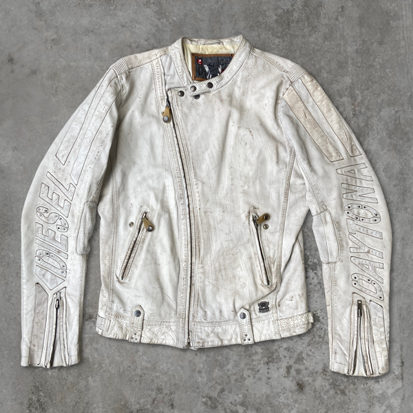 DIESEL 'DAYTONA' LEATHER RACER JACKET - L